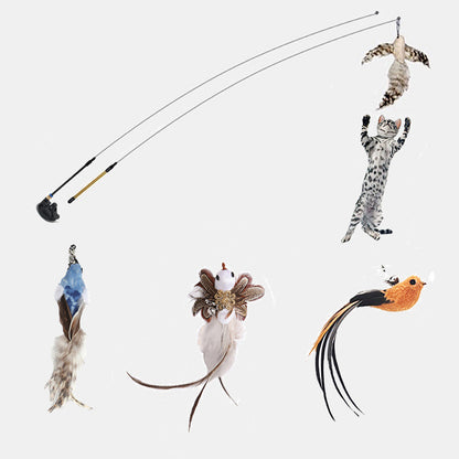 Steel Wire Feather Cat Stick