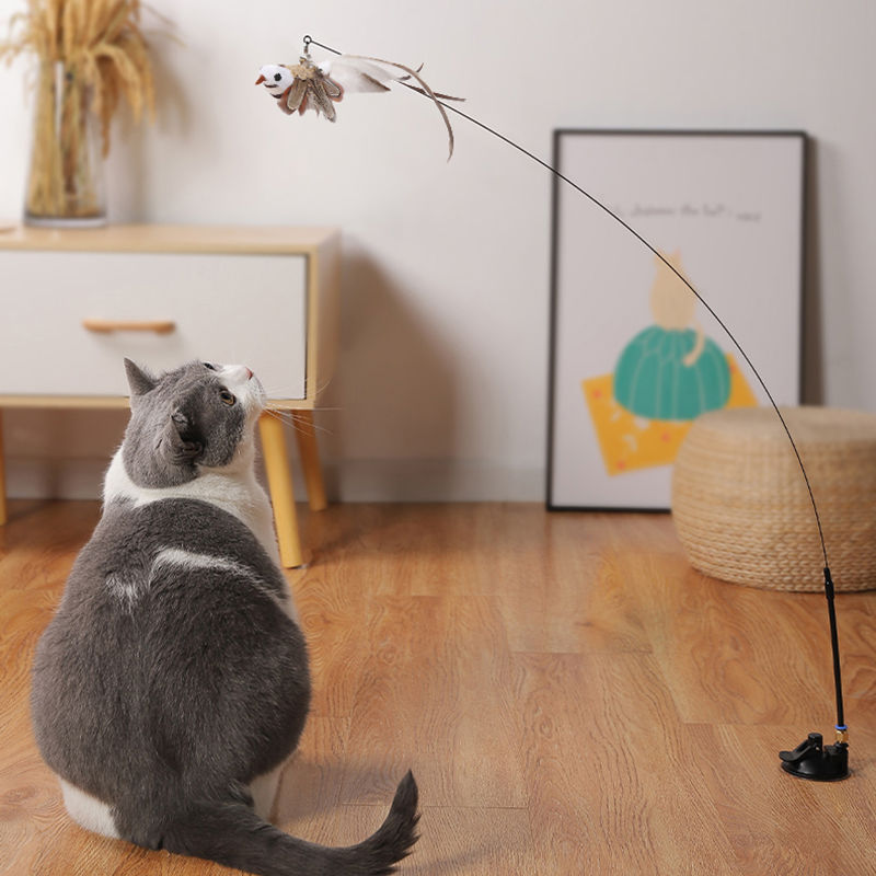 Steel Wire Feather Cat Stick
