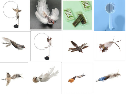 Steel Wire Feather Cat Stick