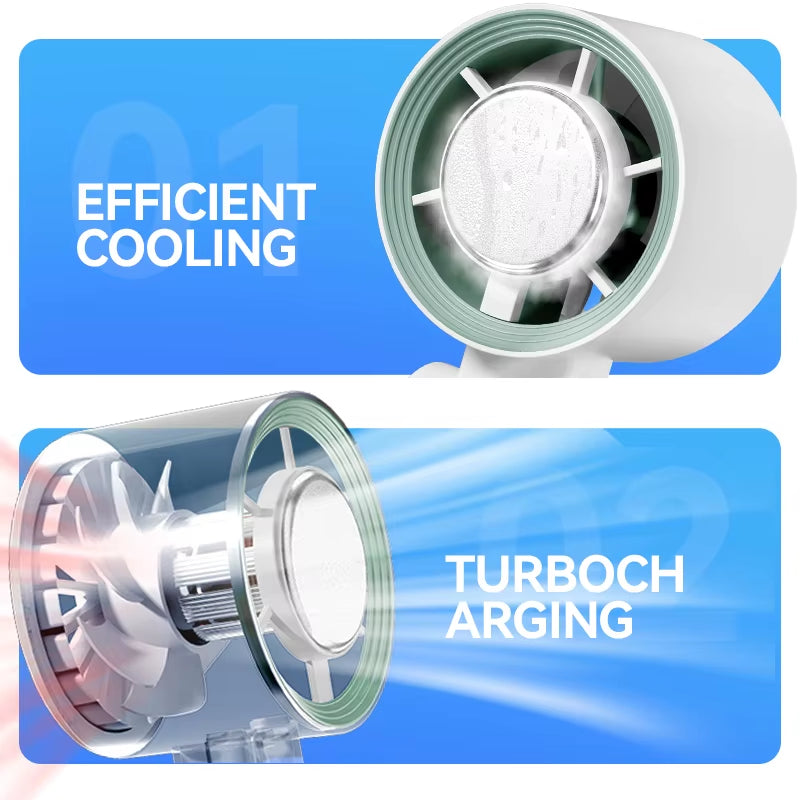 2026 13550PRM Rechargeable Portable Mini Fan 4000Mah High Quality USB Handheld Fan Plastic Semiconductor Cooling Fan