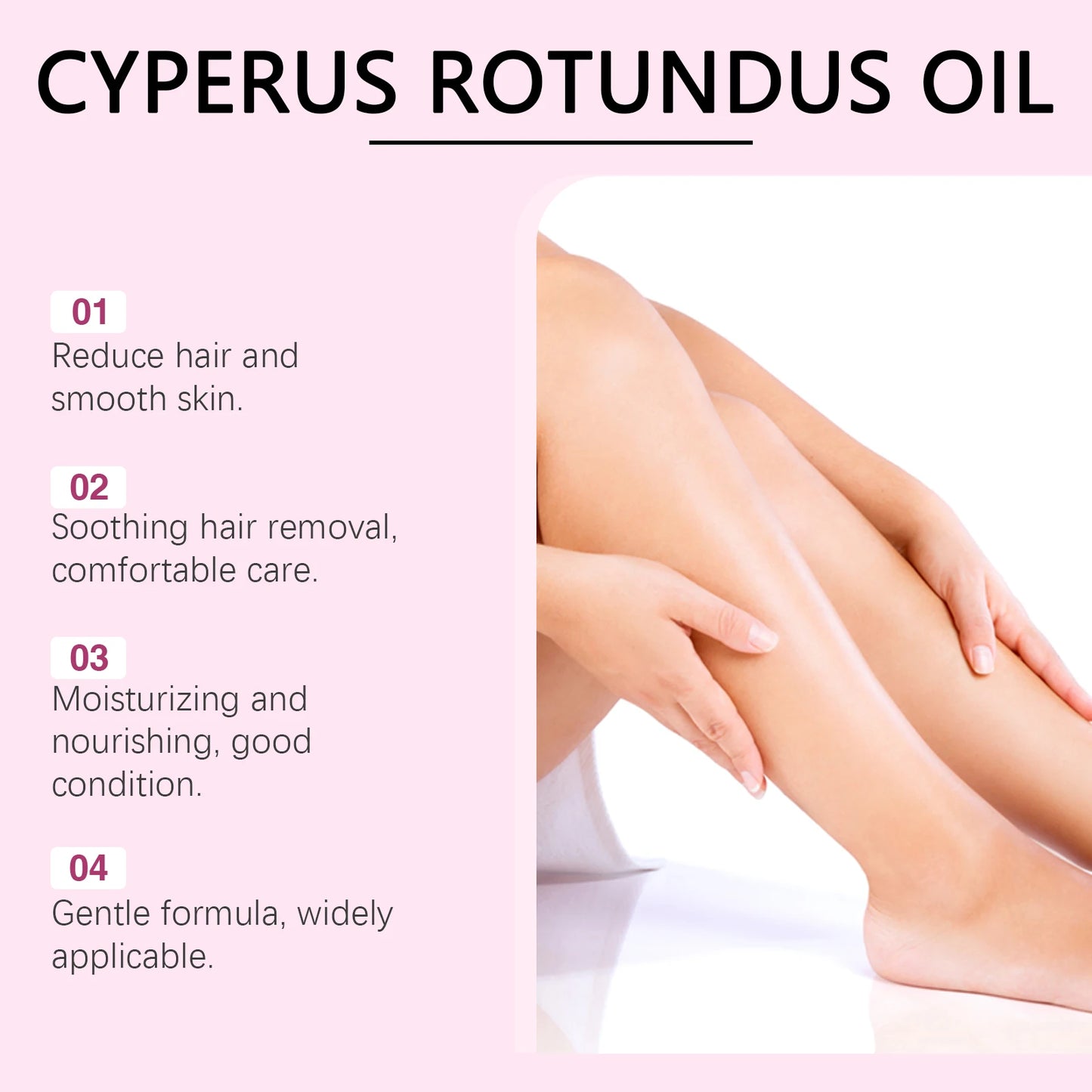 Cyperus Rotundus Oil Body Hair Remover Armpit Leg Arm Reduces Hair Growth Moisturizes Gentle Care Essential Oil for Smooth Skin