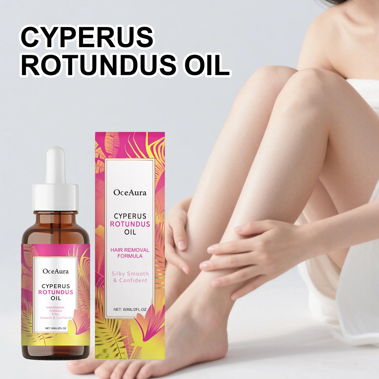 Cyperus Rotundus Oil Body Hair Remover Armpit Leg Arm Reduces Hair Growth Moisturizes Gentle Care Essential Oil for Smooth Skin