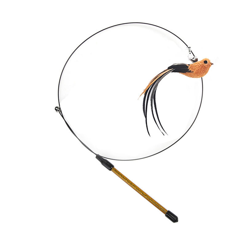 Steel Wire Feather Cat Stick