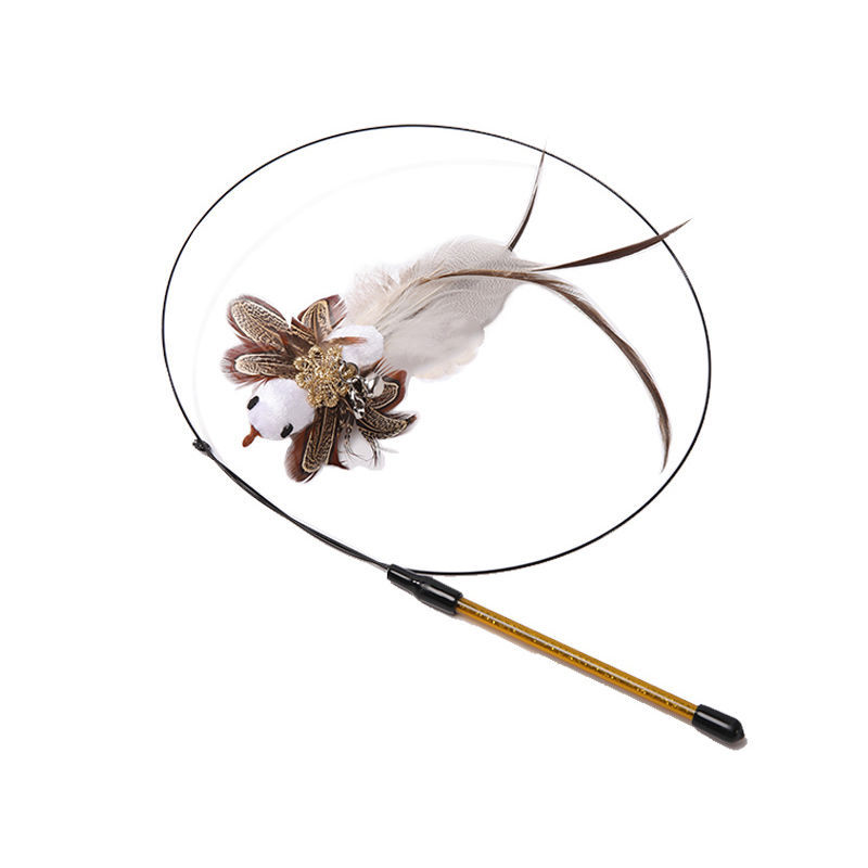 Steel Wire Feather Cat Stick
