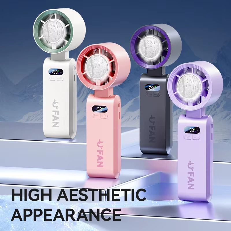 2026 13550PRM Rechargeable Portable Mini Fan 4000Mah High Quality USB Handheld Fan Plastic Semiconductor Cooling Fan