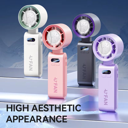 2026 13550PRM Rechargeable Portable Mini Fan 4000Mah High Quality USB Handheld Fan Plastic Semiconductor Cooling Fan
