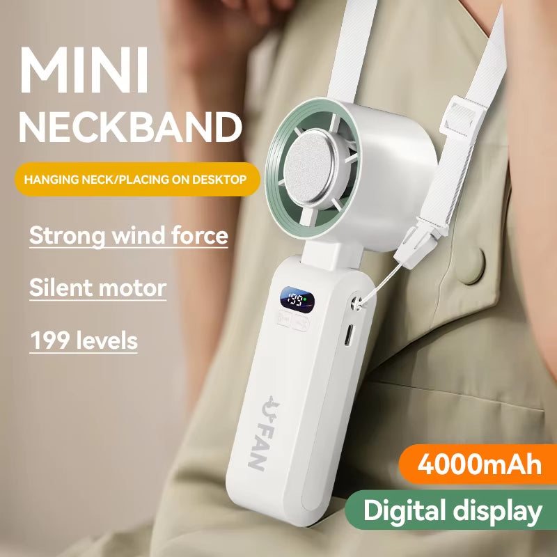 2026 13550PRM Rechargeable Portable Mini Fan 4000Mah High Quality USB Handheld Fan Plastic Semiconductor Cooling Fan